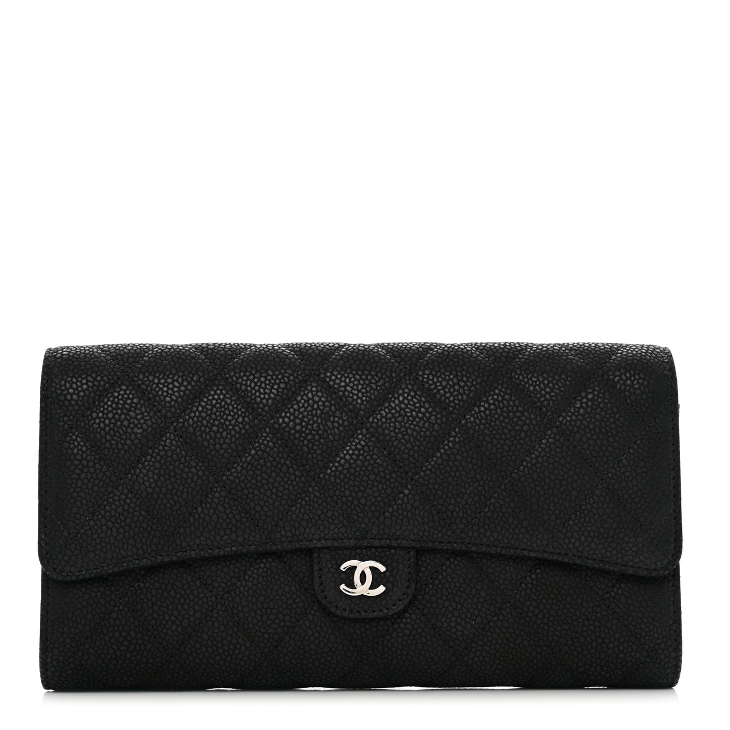 Caviar Quilted Travel Wallet Black