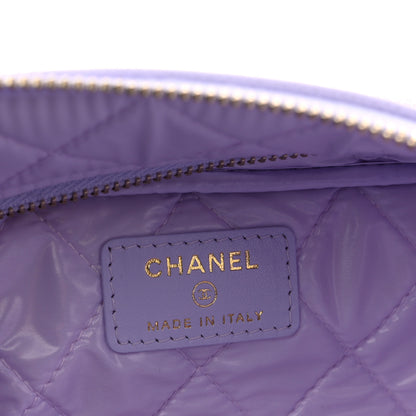 Chanel Caviar Quilted Toiletry Case With Chain Light Purple 6 of 8