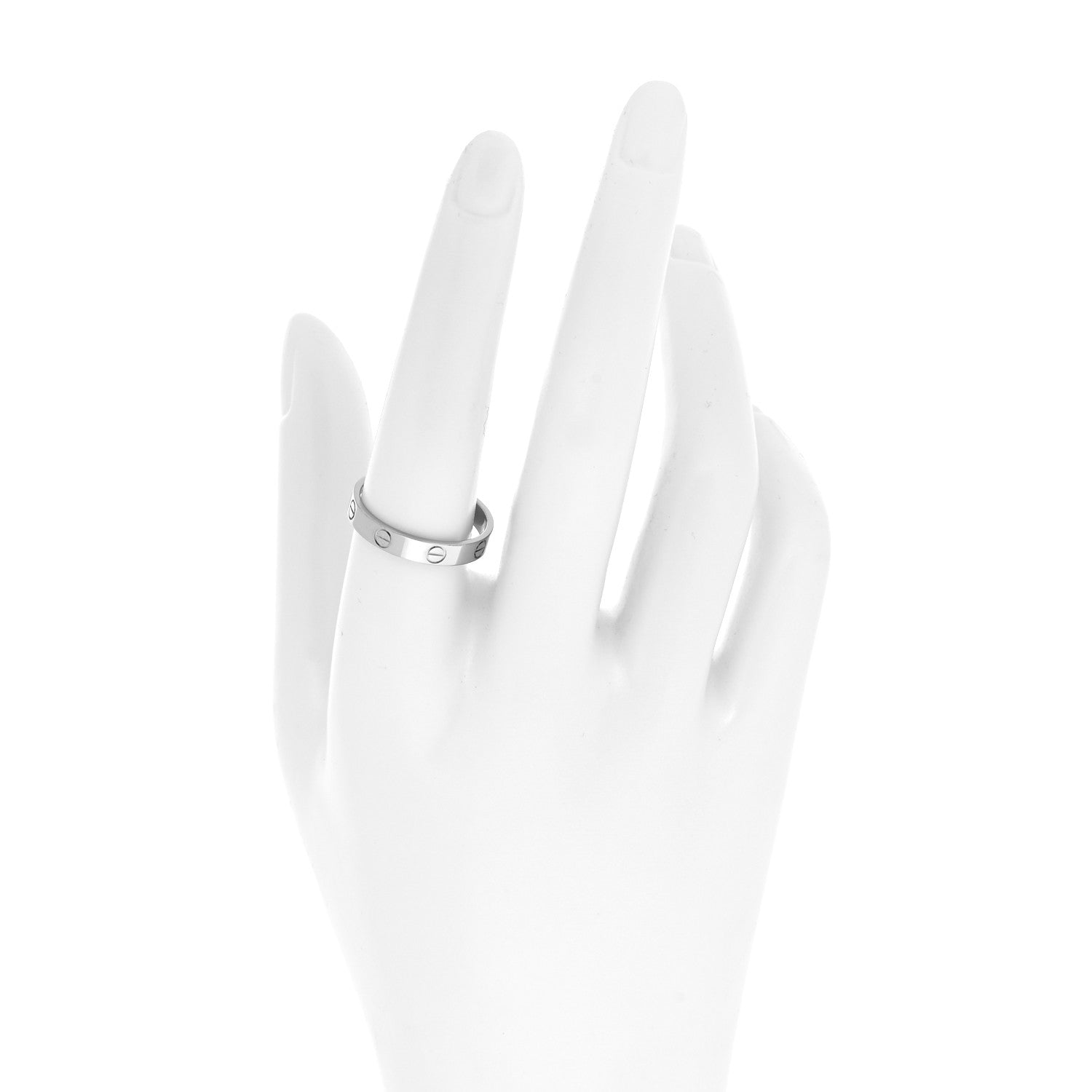 Cartier 18K White Gold 3.5mm LOVE Wedding Band Ring 58 8.5 2 of 4