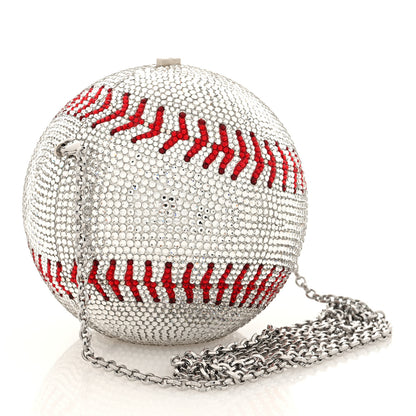 Judith Leiber Crystal Baseball Clutch Silver 3 of 10