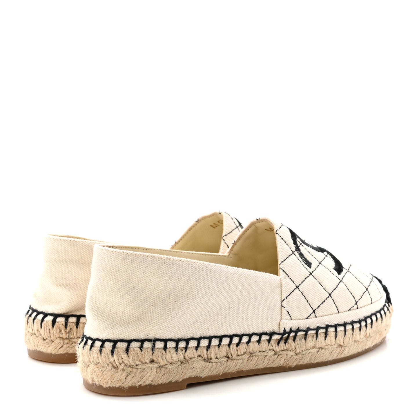 Fabric Biarritz CC Espadrilles 36 Beige Black