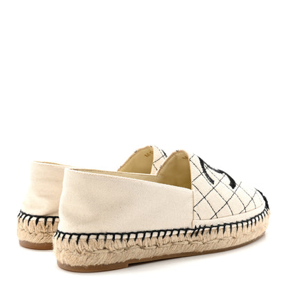 Chanel Fabric Biarritz CC Espadrilles 36 Beige Black 5 of 10