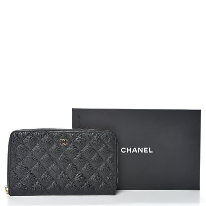 Chanel Caviar Quilted Large Zip Around Organizer Wallet Black 10 of 10