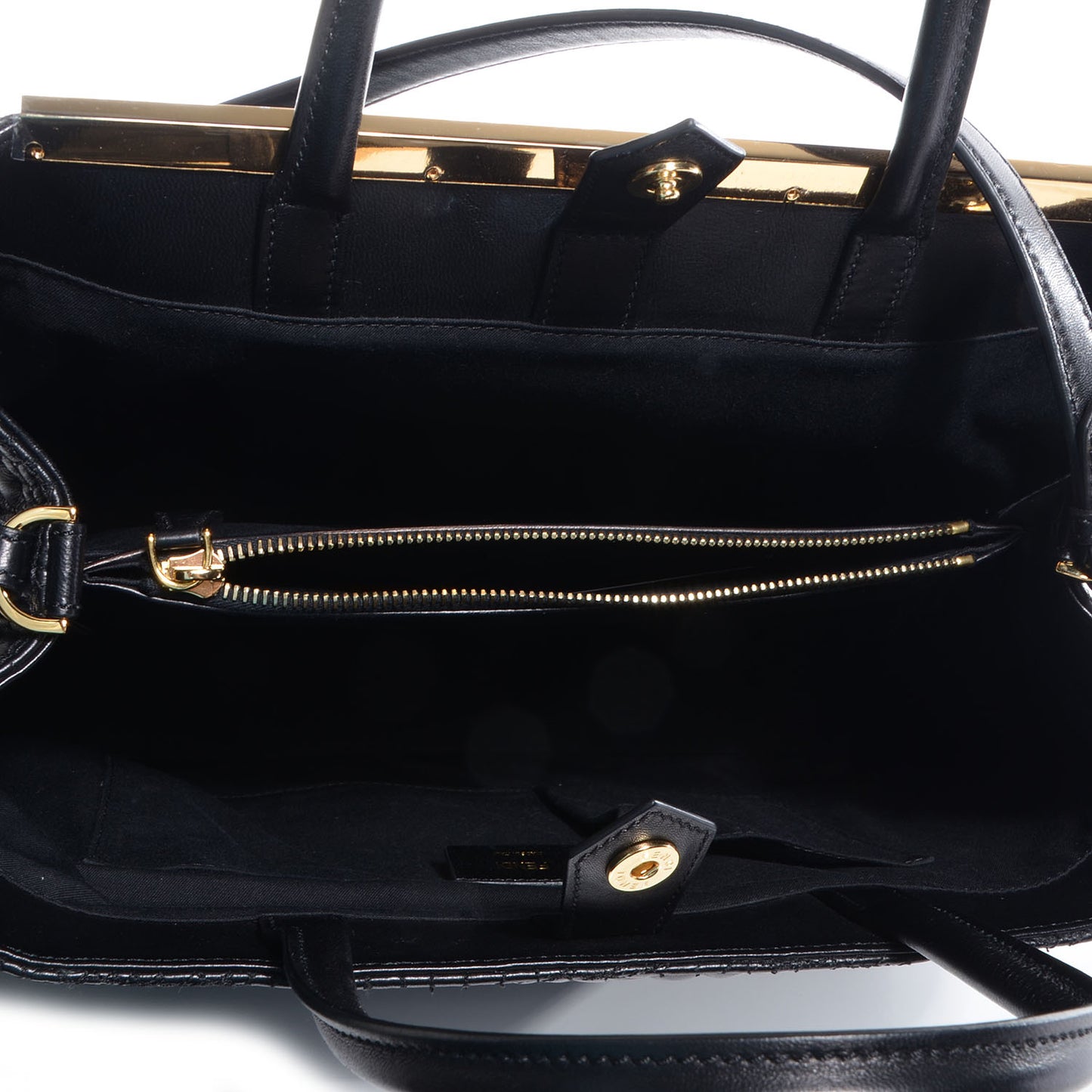 Nappa Crocodile Trapuntata Medium 2Jours Tote Black