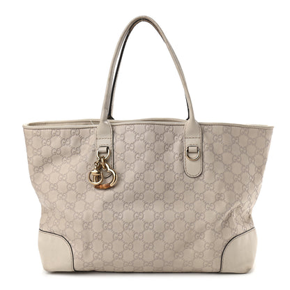 Gucci Guccissima Large Heart Bit Charm Top Handle Tote Off White 1 of 20