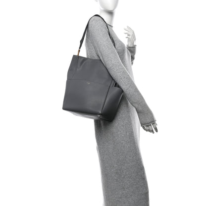 Celine Soft Grained Calfskin Sangle Bucket Bag Grey 2 of 16