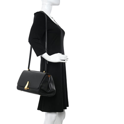 Bottega Veneta Textured Calfskin Small BV Angle Shoulder Bag Black 2 of 16