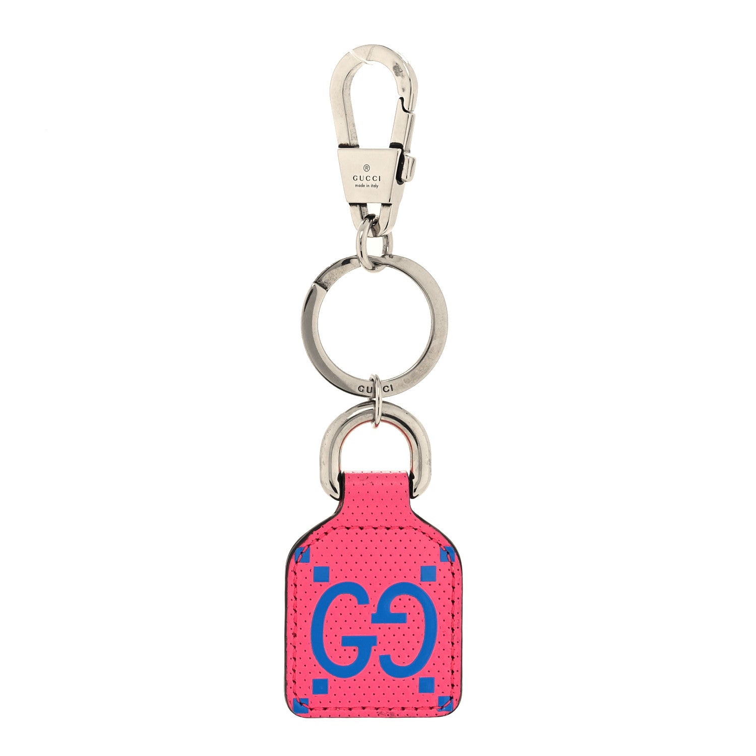 Gucci Calfskin GG Tennis Bi-color Embossed GG Key Charm Modern Fucsia Modern Blue 1 of 4