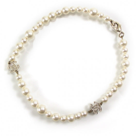 Chanel Pearl Crystal CC Necklace 1 of 5