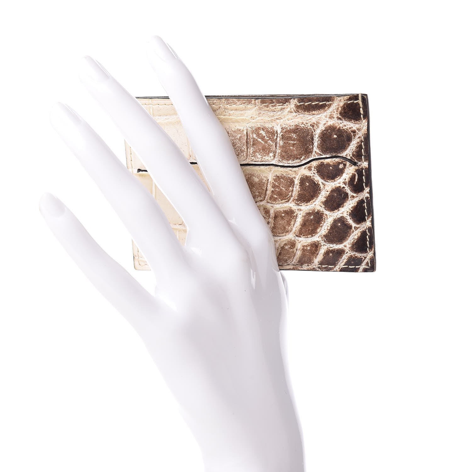 Hermes Matte Niloticus Crocodile Himalaya Petit H Card Case Blanc 2 of 9
