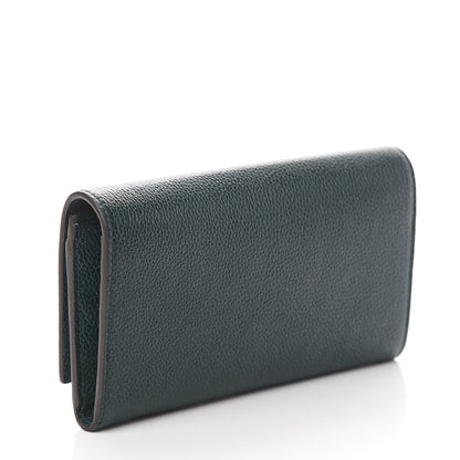 Gucci Grainy Calfskin Zumi Continental Wallet Vintage Green 2 of 5