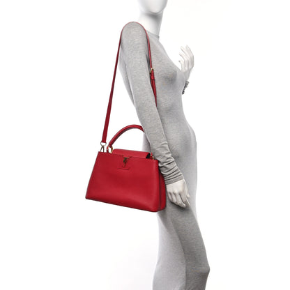 Louis Vuitton Taurillon Capucines PM Rubis 2 of 9