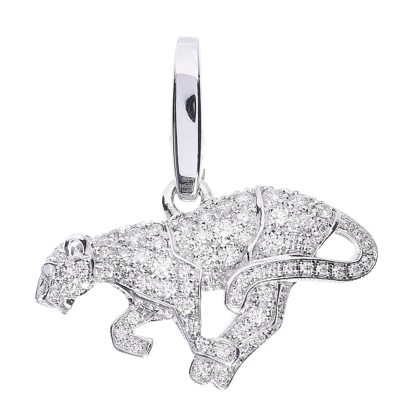 18K White Gold Diamond Panthère Pendant
