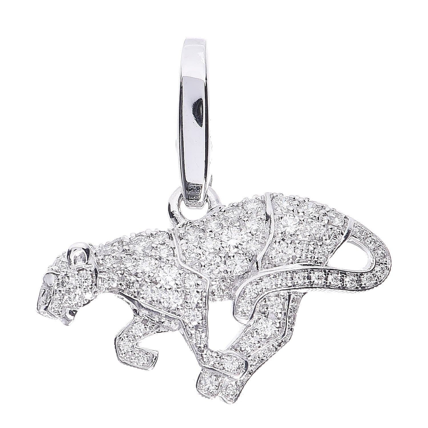 Cartier 18K White Gold Diamond Panthère Pendant 1 of 6