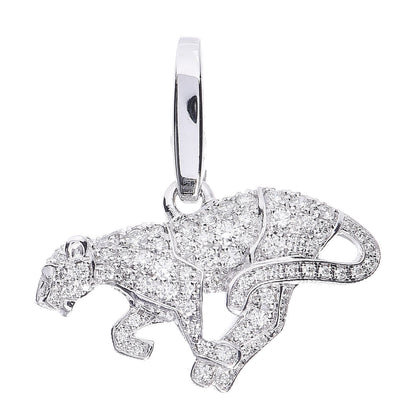 Cartier 18K White Gold Diamond Panthère Pendant 1 of 6