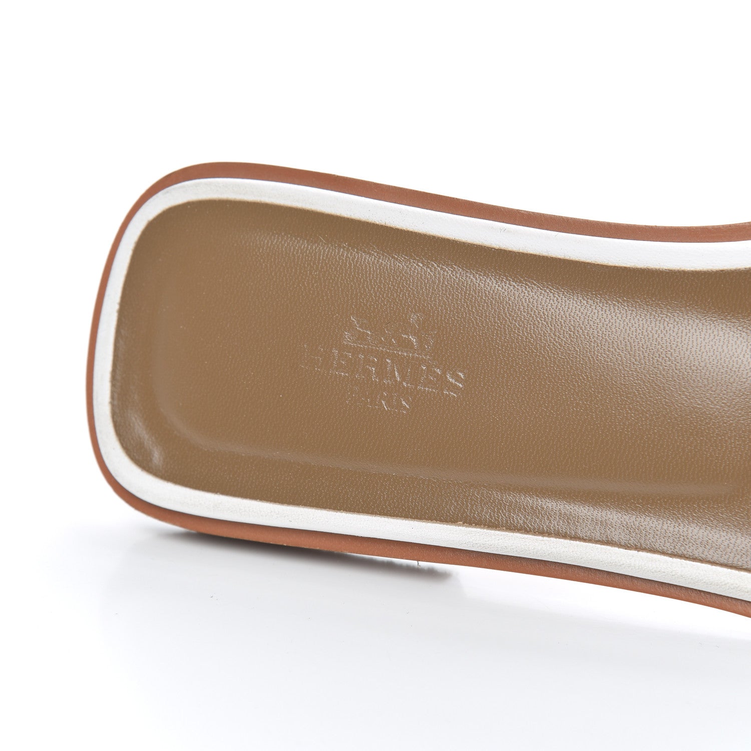 Hermes Box Calfskin Oran Sandals 40 White 6 of 19