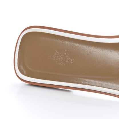 Hermes Box Calfskin Oran Sandals 40 White 6 of 19