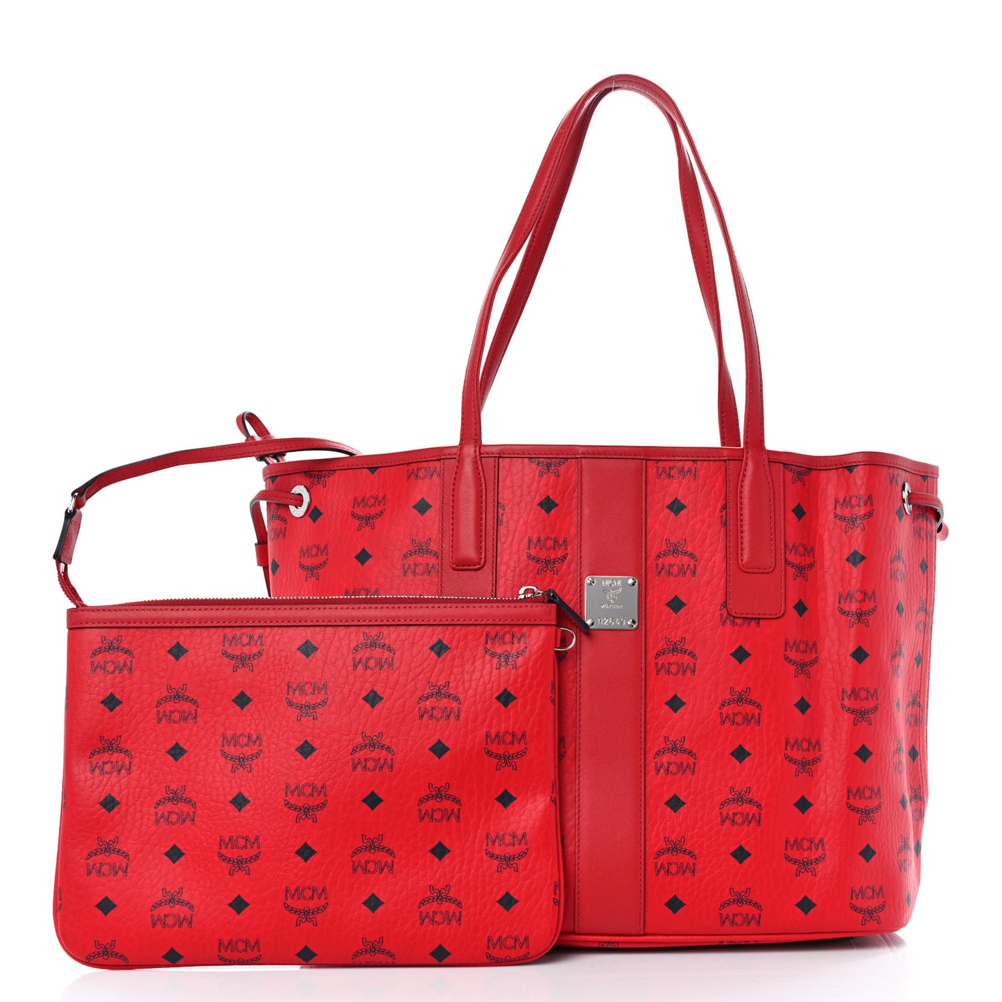 Visetos Medium Liz Reversible Shopper Tote Ruby Red