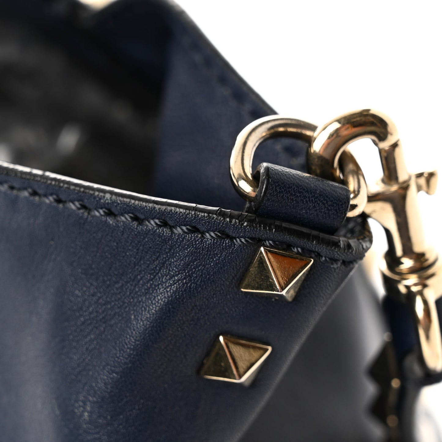 Vitello Medium Rockstud Tote Marine