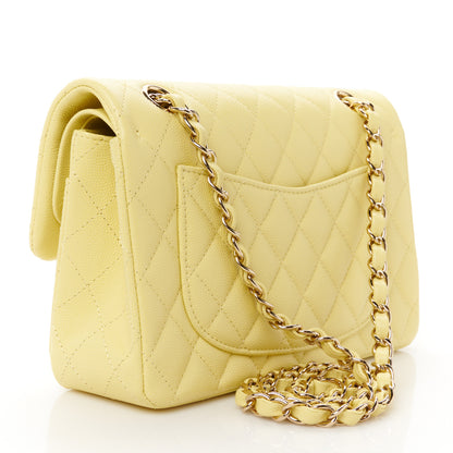 Chanel Caviar Quilted Small Double Flap Light Yellow 3 of 12
