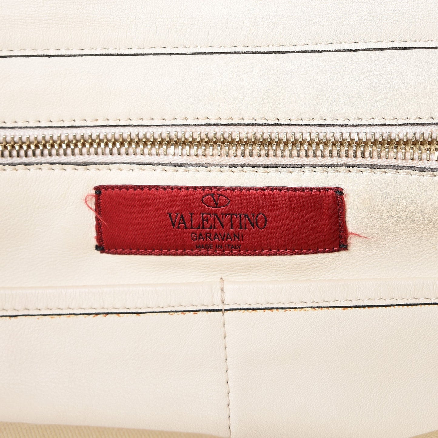 Vitello Medium Rockstud Tote Ivory
