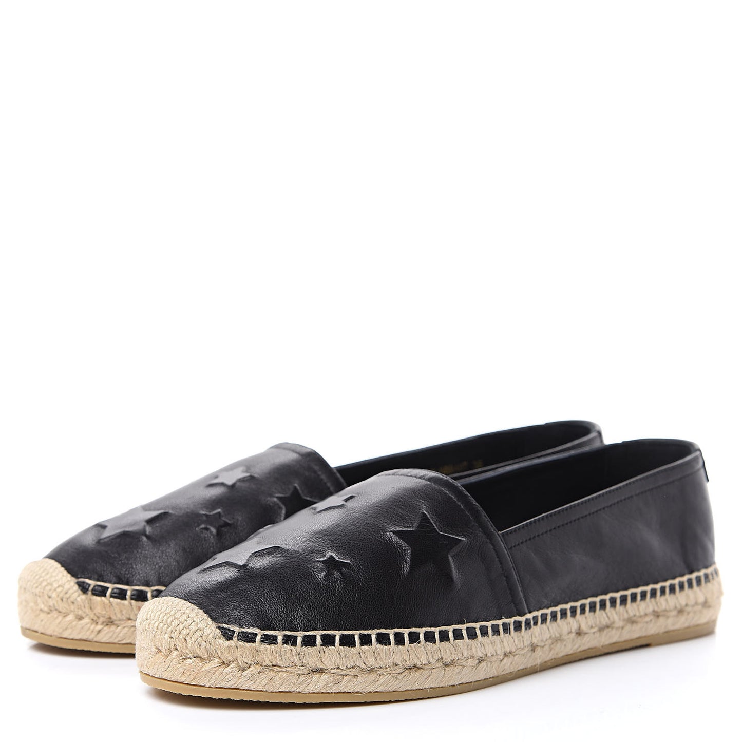 Nappa Embossed Stars Espadrilles 39 Black