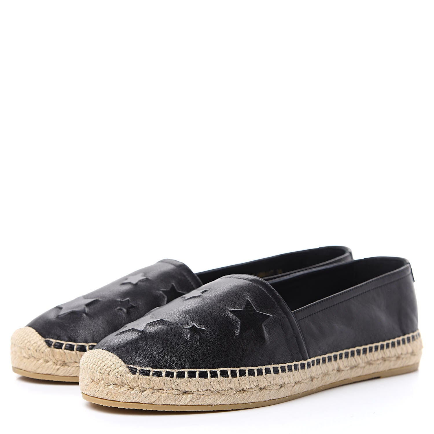 Saint Laurent Nappa Embossed Stars Espadrilles 39 Black 3 of 10