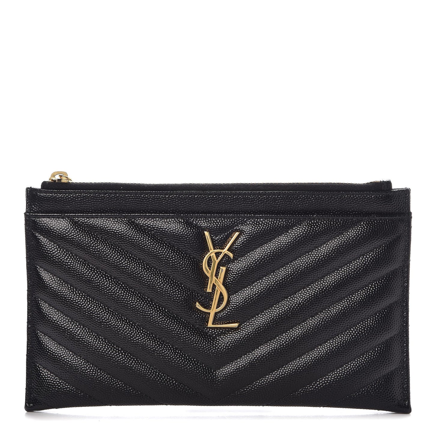 Grain De Poudre Chevron Monogram Bill Pouch Black