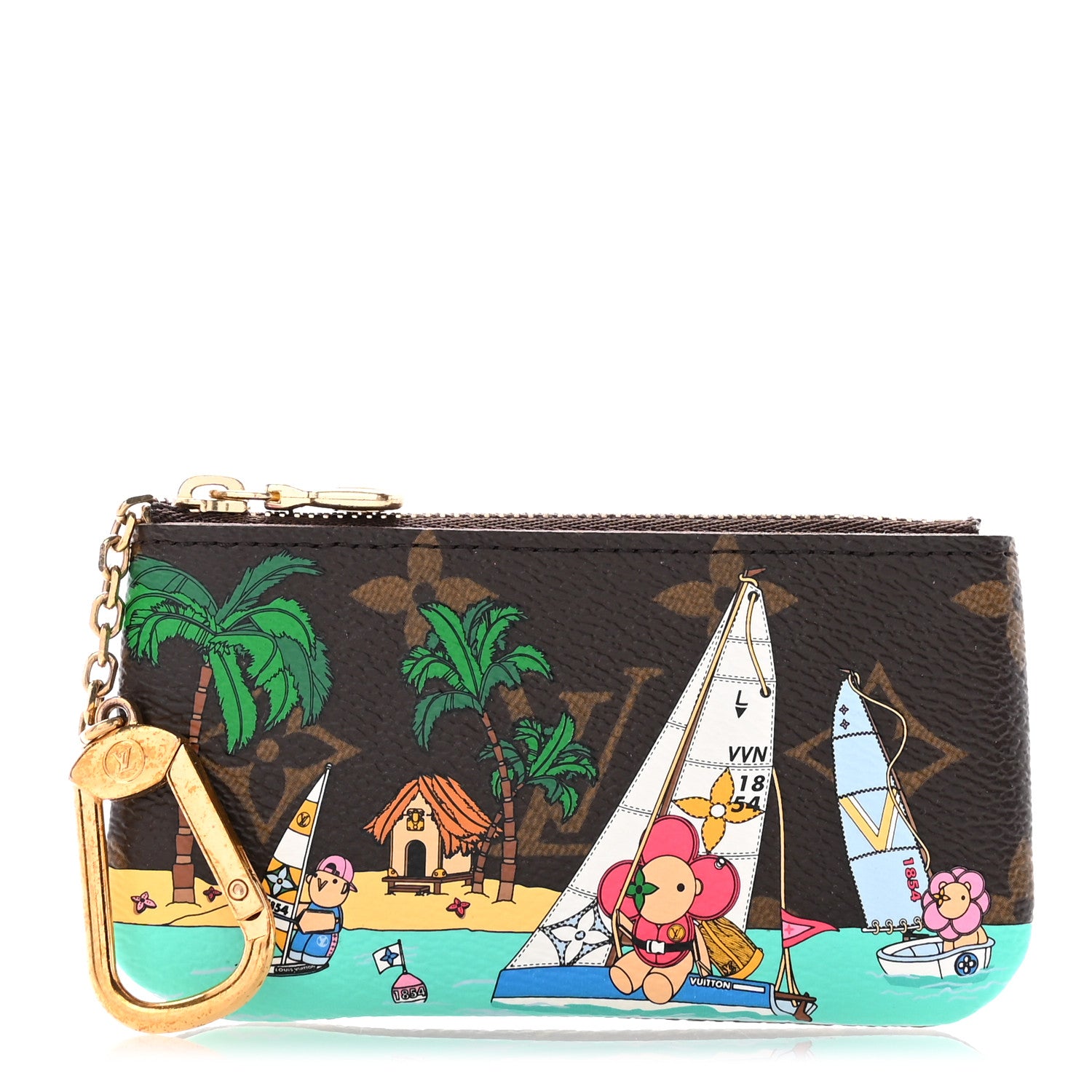Louis Vuitton Monogram 2023 Christmas Animation Sailing Vivienne Key Pouch Dragonfruit Pink 1 of 8