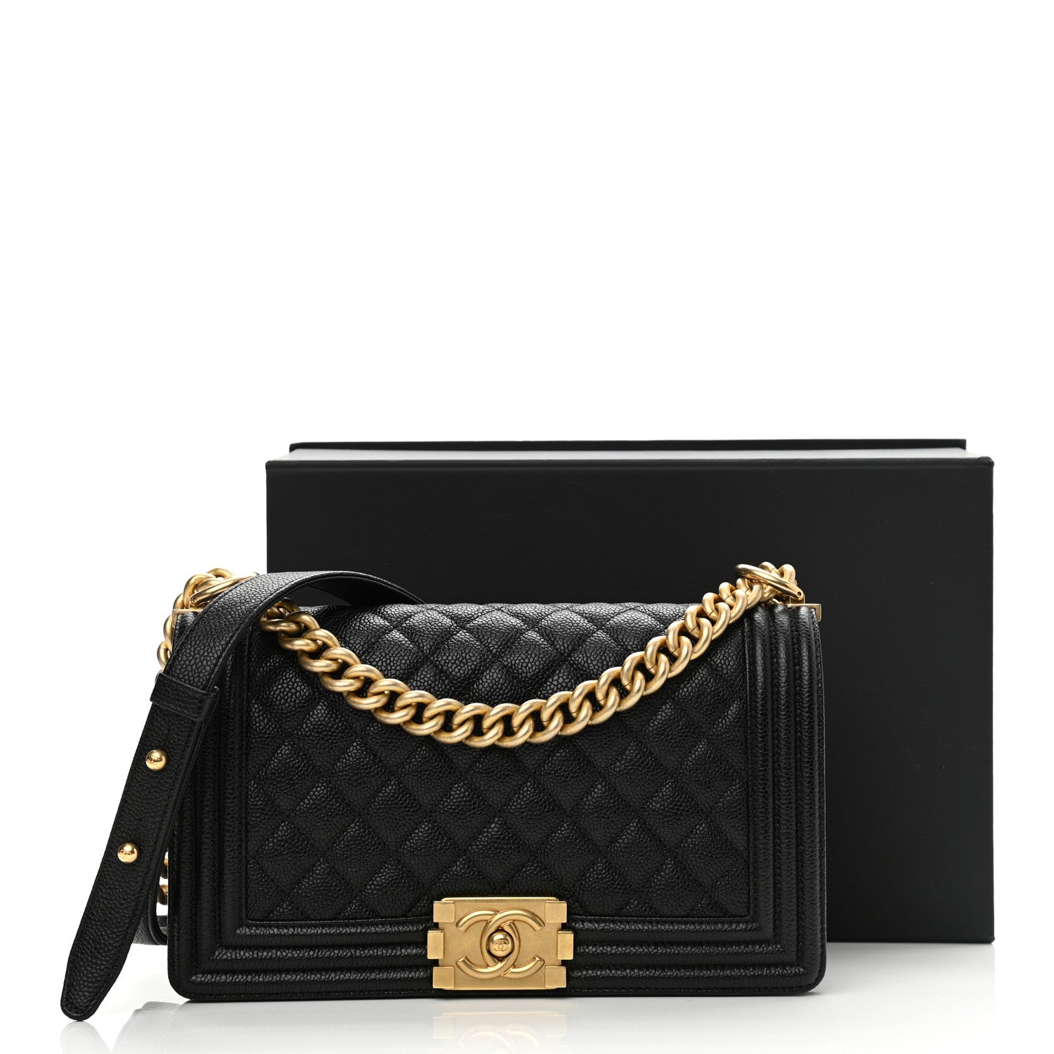Chanel Caviar Quilted Medium Boy Flap Black 11 of 11