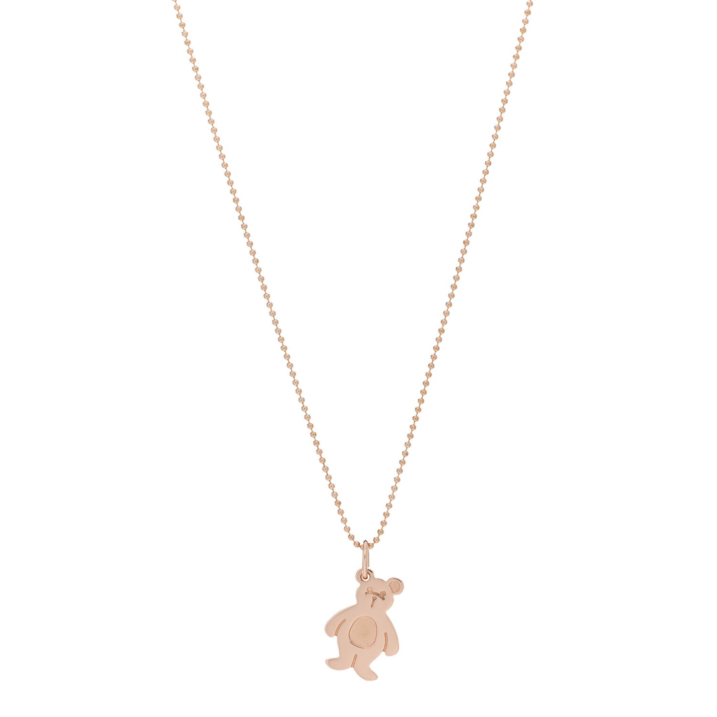 18K Rose Gold Bear Hug Charm Necklace
