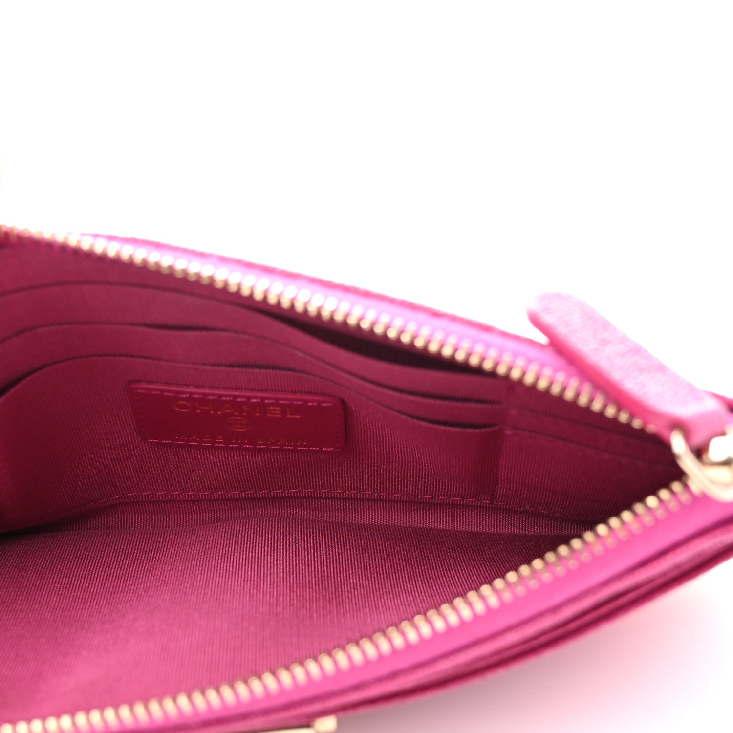 Chanel Caviar Quilted Classic Zip Boy Pouch Fuchsia 5 of 7
