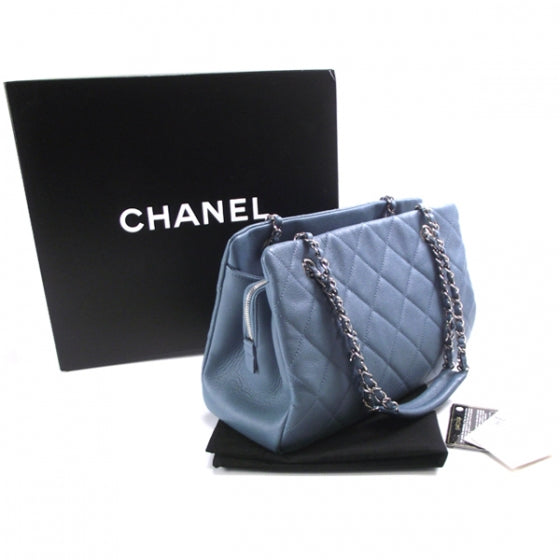 Caviar Timeless Classic Shopping Tote Blue