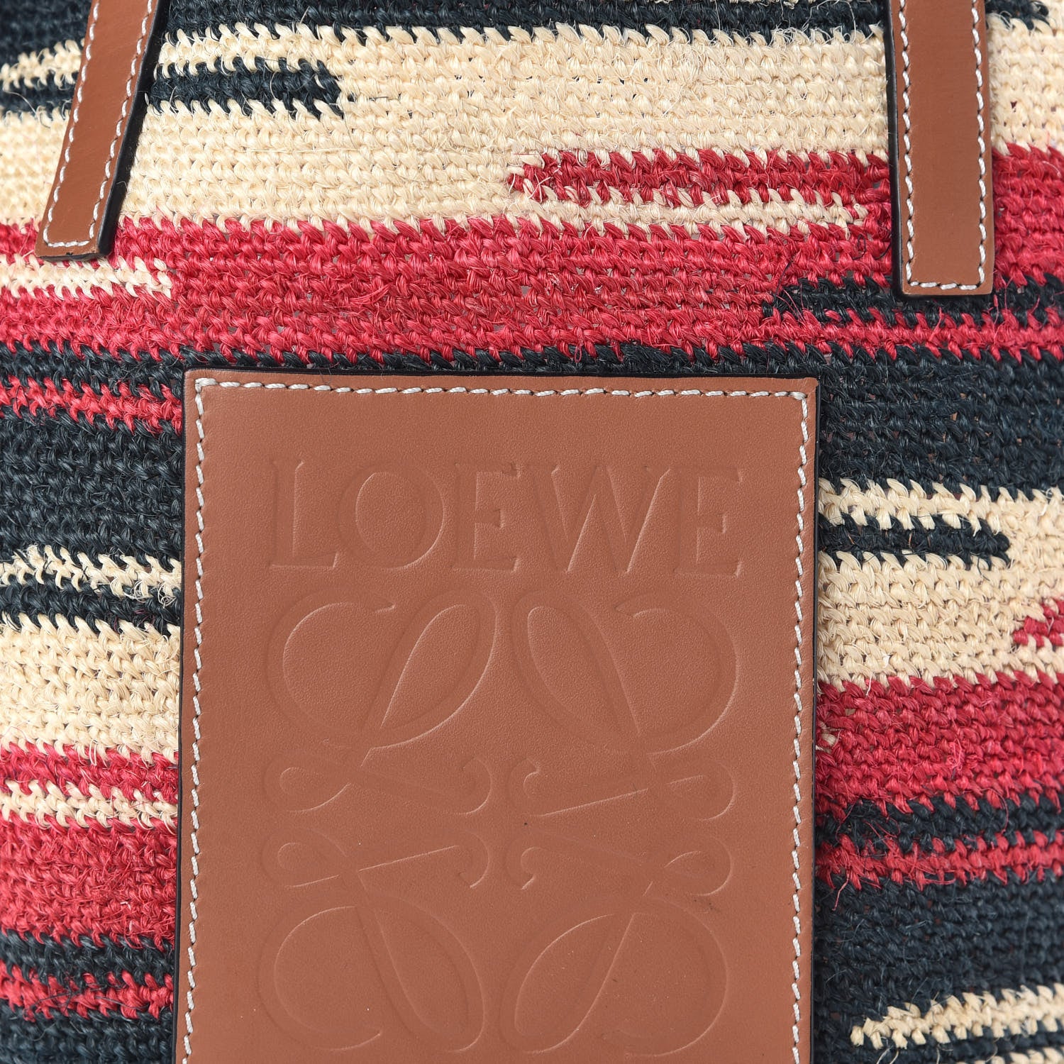 Loewe Sisal Calfskin Paula's Ibiza Shigra Tote Bag Multicolor 6 of 9