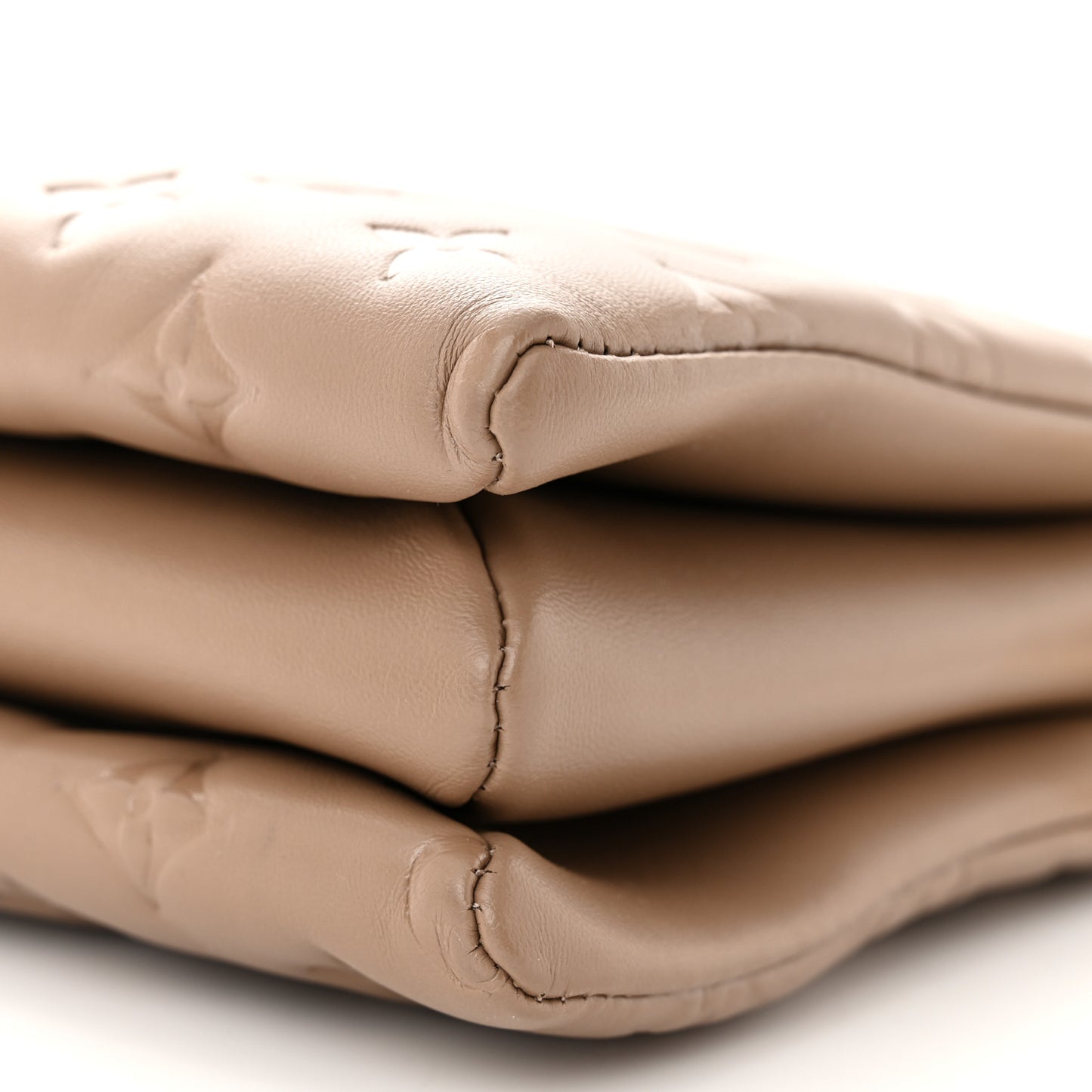 Lambskin Embossed Monogram Coussin PM Taupe