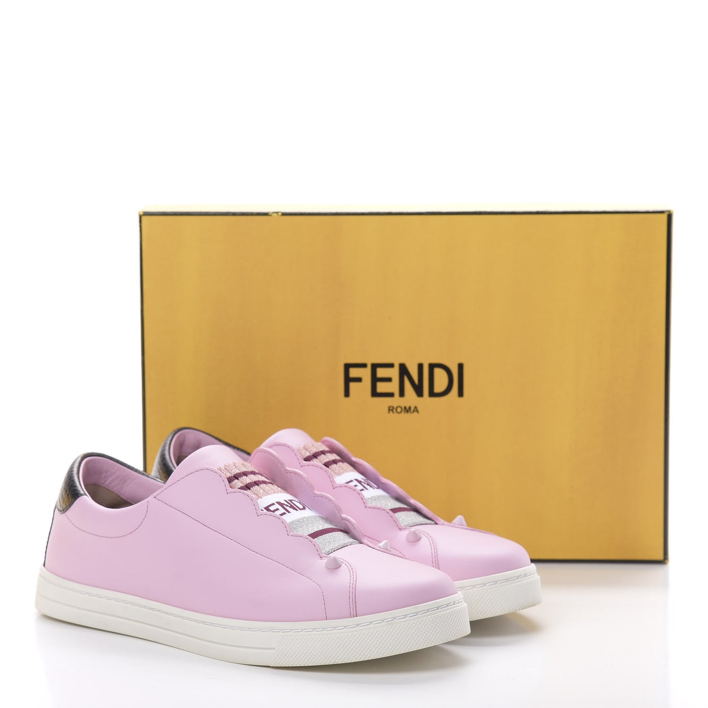 Vitello Lurex Rockoclick Slip On Sneakers 37 Lavanda