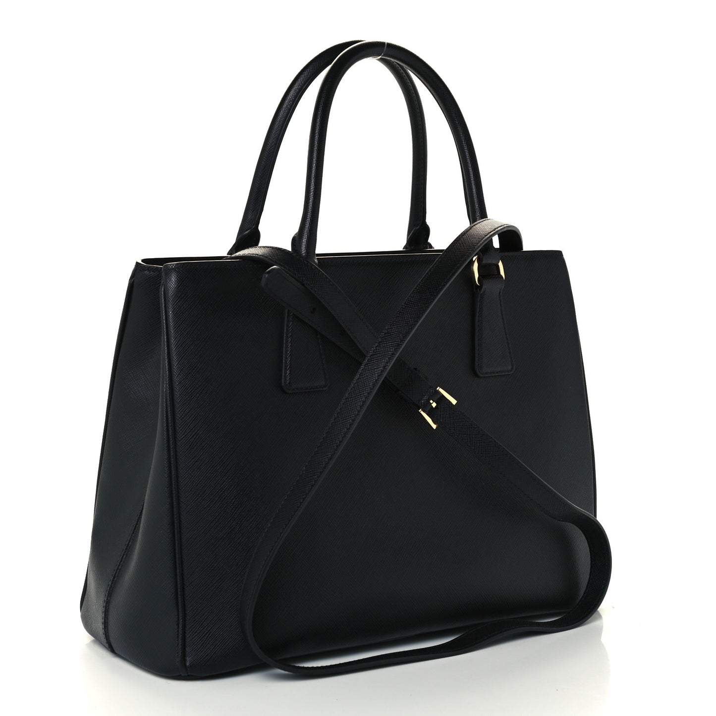 Saffiano Lux Medium Tote Black