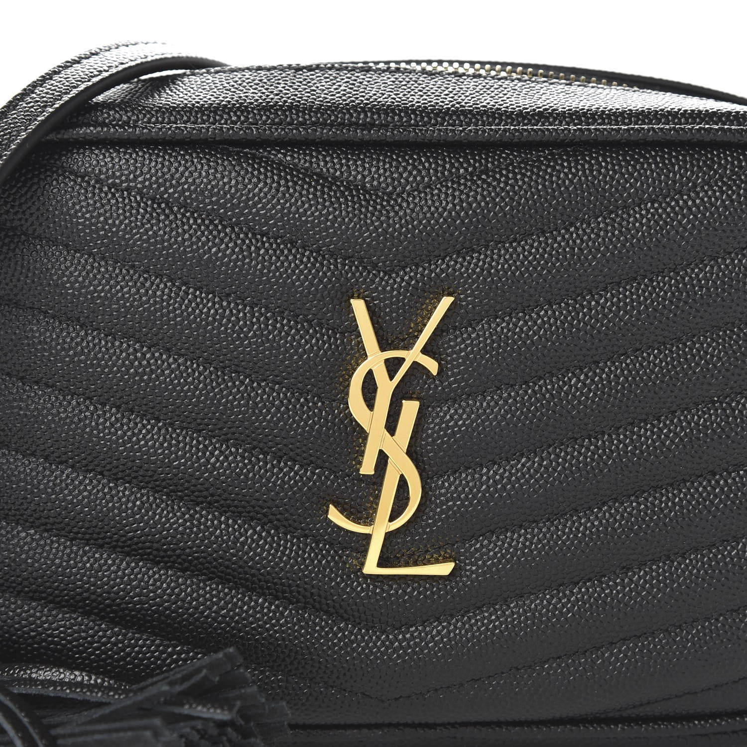 Saint Laurent Grain De Poudre Matelasse Monogram Mini Lou Camera Bag Black 9 of 10