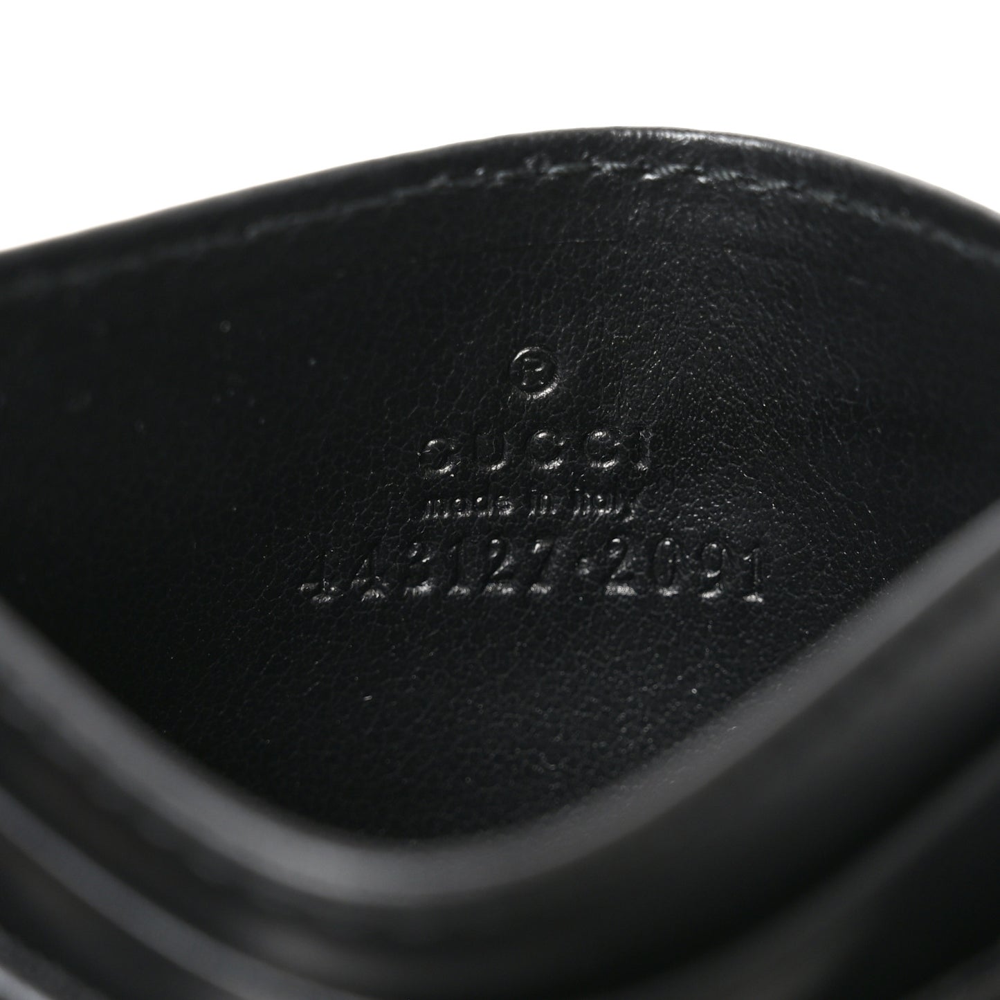 Calfskin Matelasse GG Marmont Card Holder Black