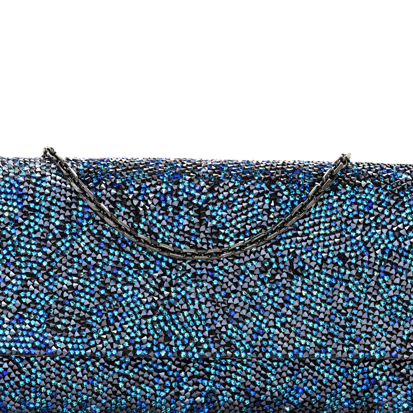 Swarovski Crystal Perry Flap Clutch Blue