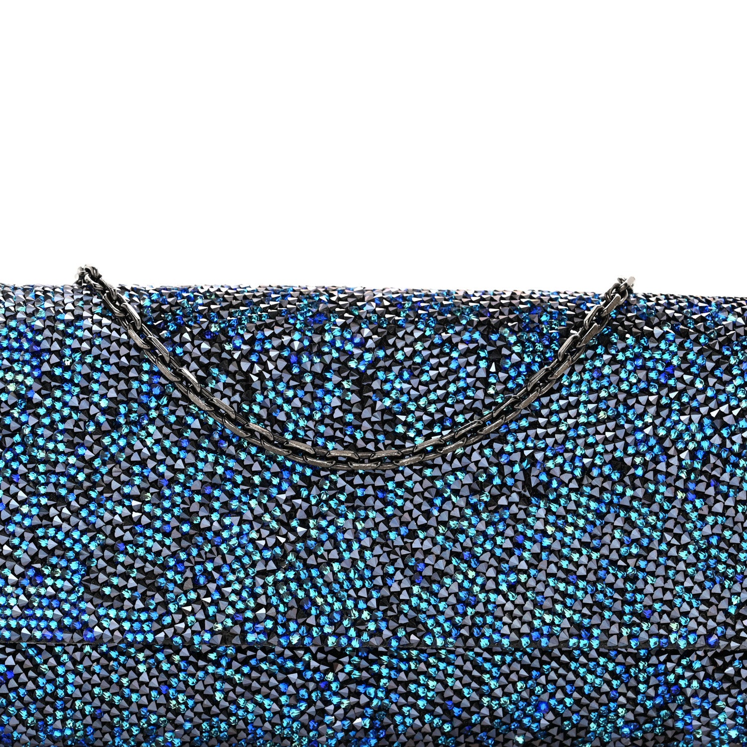 Judith Leiber Swarovski Crystal Perry Flap Clutch Blue 7 of 11