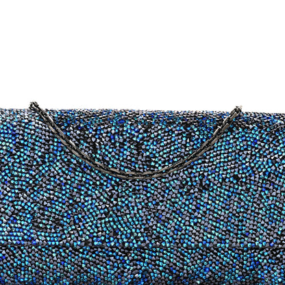 Judith Leiber Swarovski Crystal Perry Flap Clutch Blue 7 of 11