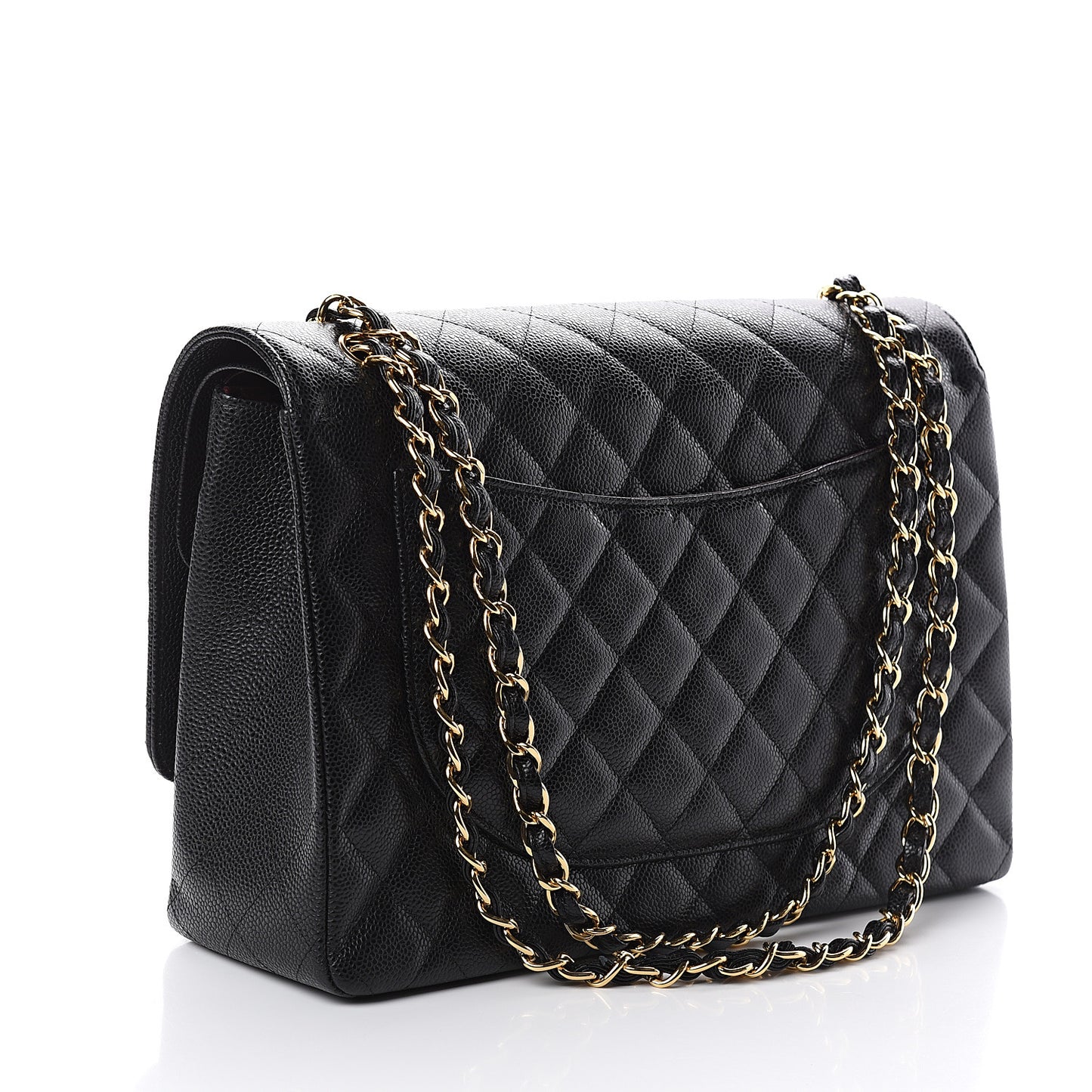 Caviar Quilted Maxi Double Flap Black