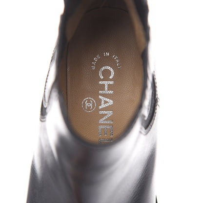 Chanel Calfskin Elastic Ankle Boots 38.5 Black 8 of 14