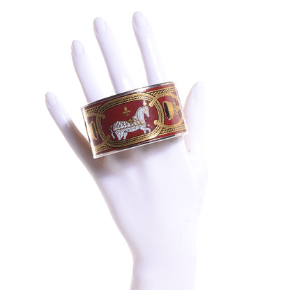 Hermes Enamel Printed Grand Apparat Extra Wide Bracelet 62 2 of 4