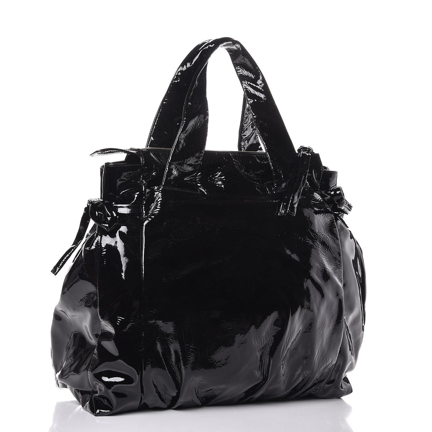 Patent Large Hysteria Top Bag Black