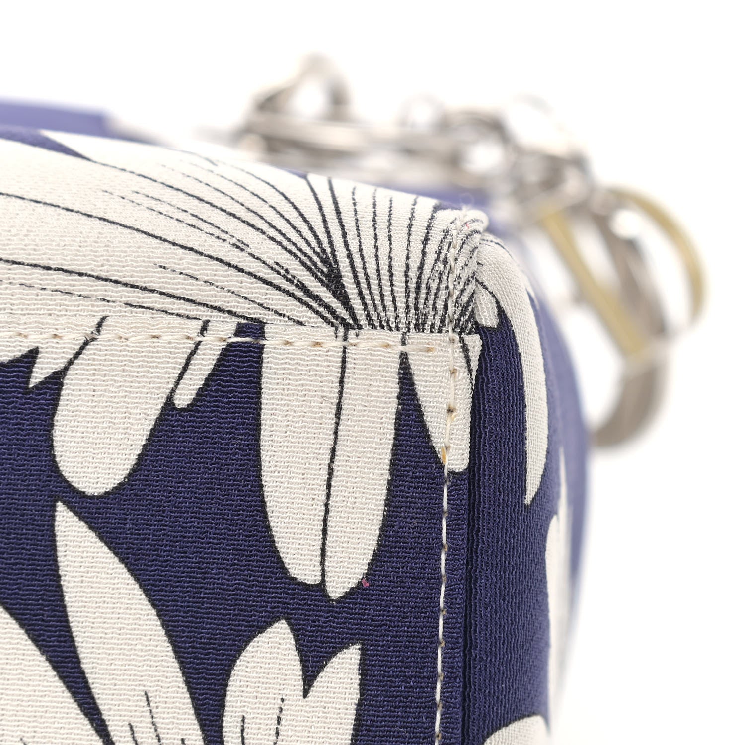 Christian Dior Canvas Floral Printed Mini Lady Dior Blue White 12 of 12