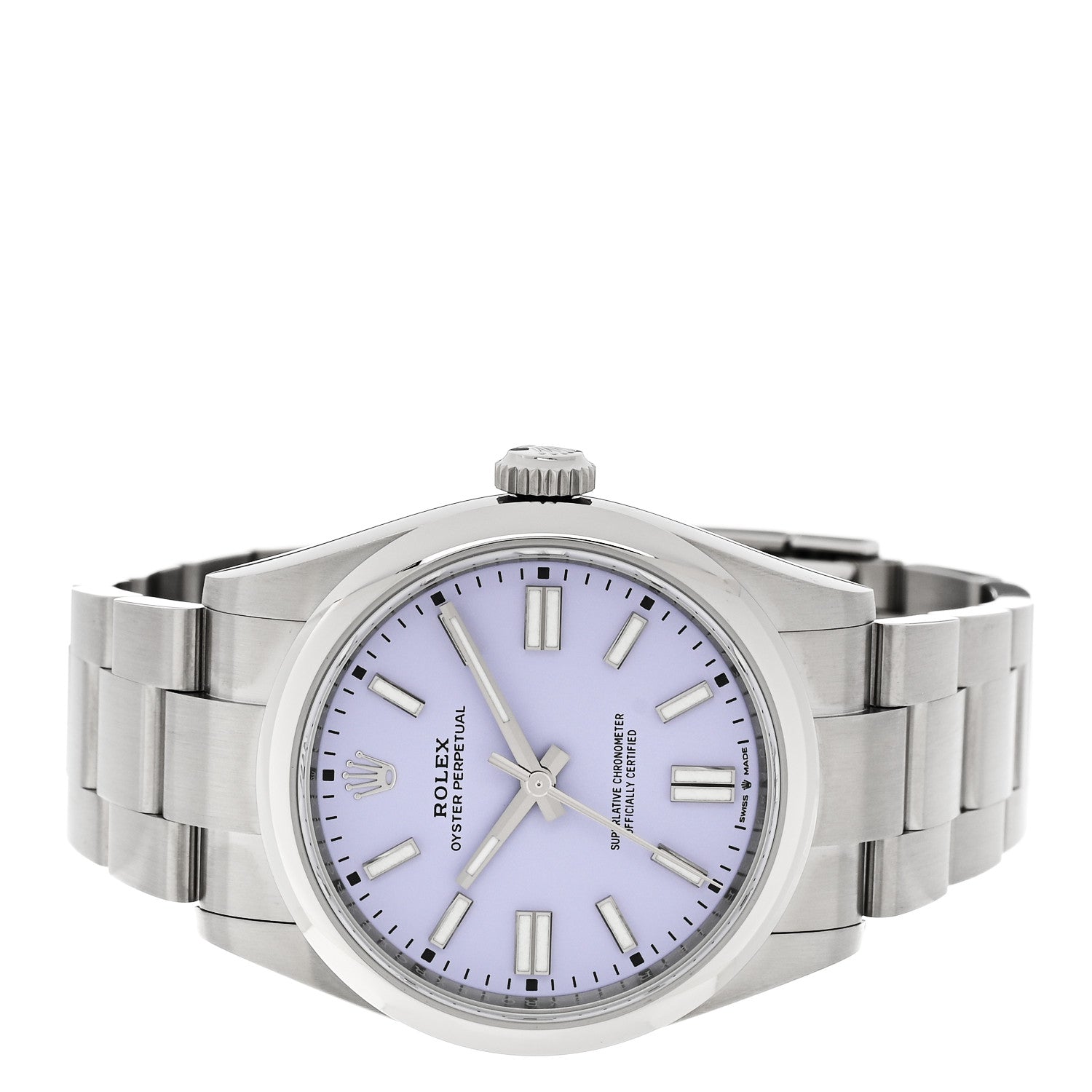 Rolex Stainless Steel 41mm Oyster Perpetual Watch Lavender 134300 2 of 5