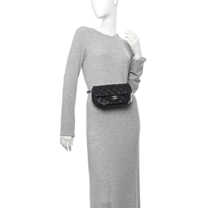 Chanel Calfskin Quilted CC Uniform Flap Belt Bag Black 2 of 11