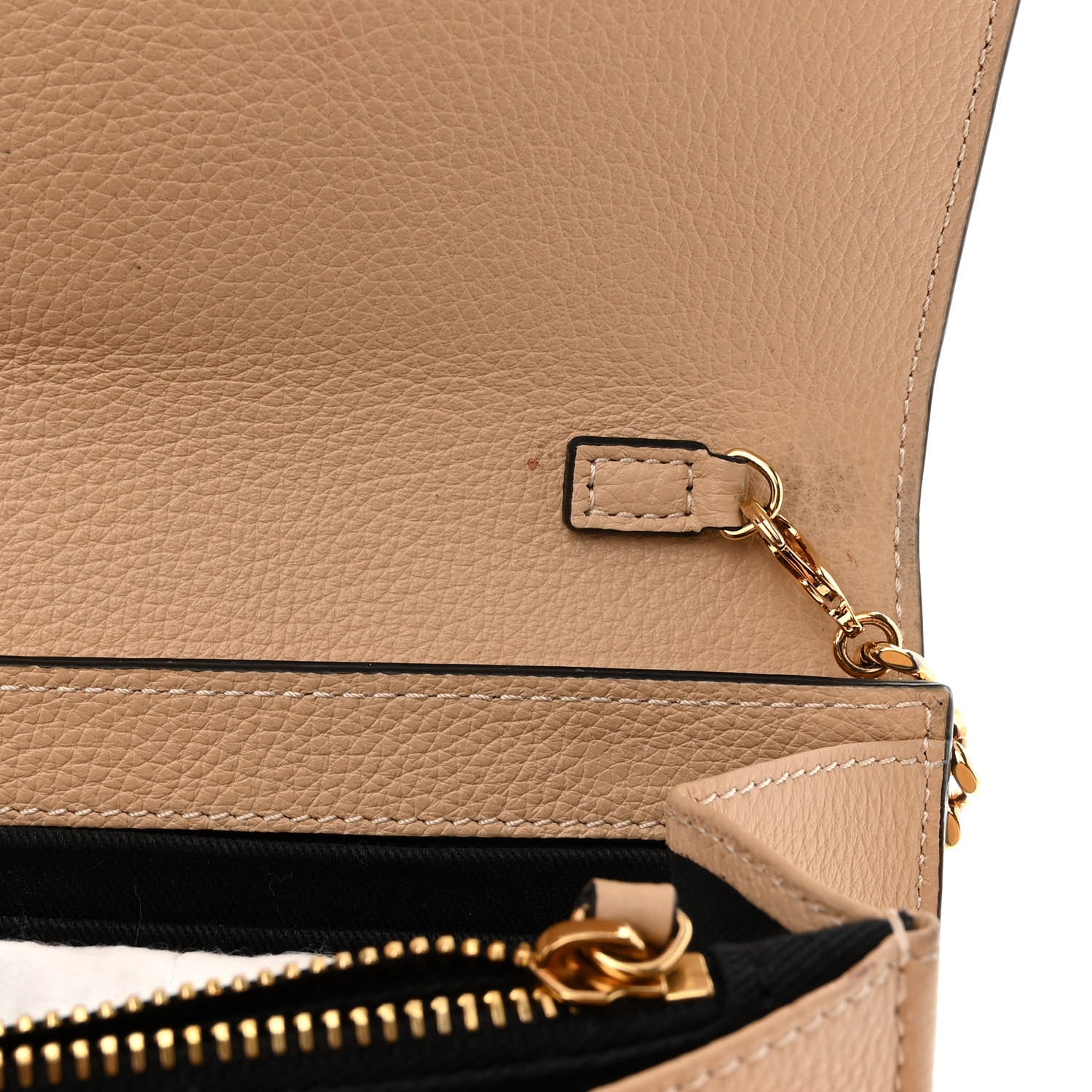 Versace Grainy Calfskin Virtus Chain Crossbody Beige 11 of 12